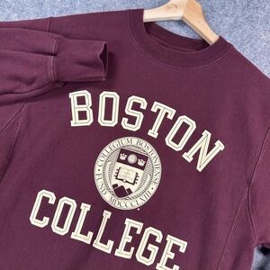 Boston College Eagles Sweatshirt Champion Reverse Weave Mens Small Red Crewneck